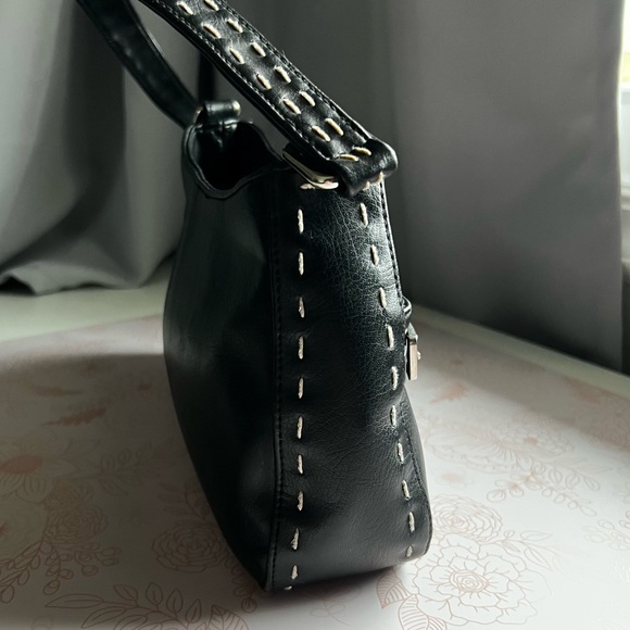 Unbranded Black Shoulder Bag w/ White Stitch Detail - Picture 4 of 10